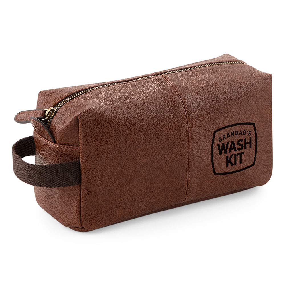 Grandad Wash Bag Gift, Best Grandad, for Birthday, Christmas, Father’s Day, Fantastic Quality Usable Keepsake (Tan)