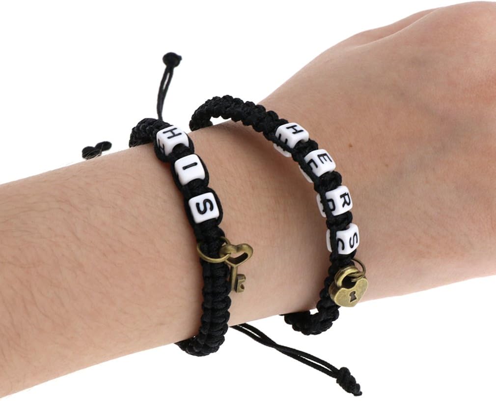 His & Hers Lock and Key Couple Bracelet Lovers Bracelets Adjustable For Girlfriend Boyfriend Chain Bangle - Image 4