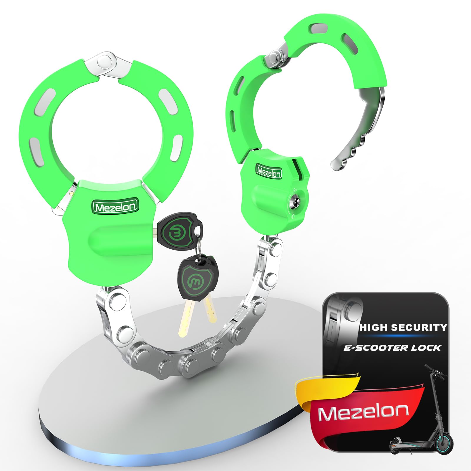 Mezelon E Scooter Lock | High Security Handcuff Lock | Heavy Duty for E-Bike, Bicycle, Motorcycle