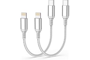 Adiceve 6 Inch USB C to Lightning Cable 2 Pack [MFi Certified], Short Type C to Lightning Cable, Nylon Braided Portable iPhon
