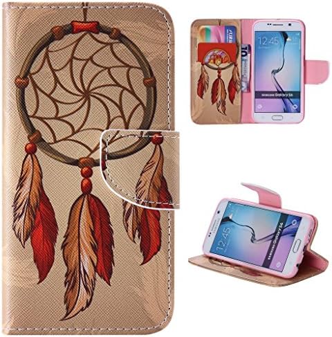 S6 Case,Galaxy S6 Case,ahere Flip Painting Dream Catcher PU Leather Wallet Case for Samsung Galaxy S6(Built-in ID/Credit Card Slot)