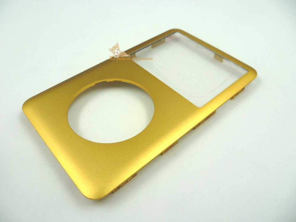 Gold Golden Color Metal Front Faceplate Fascia Housing Case Cover Shell Repair Replacement for iPod 6th Gen Classic 80gb 120gb Thick 160gb and 7th Gen Classic Thin 160gb