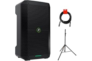 Mackie Thump Go 8" Portable Bluetooth Battery-Powered Loudspeaker Bundle with Steel Speaker Stand and XLR-XLR Cable