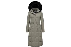 GOLDLADY Women's Waterproof Long Winter Coat Thickened Down Alternative Jacket Warm Puffer Jacket Hooded Parka
