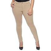 JC Jeans Womens Plus Size Twill Pants Stretch High Waist Skinny Leg JC-1150P (20, Khaki)