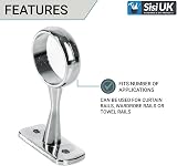 SISI UK 2 Pack 19mm Chrome Wardrobe Rail Centre Support Brackets view 4