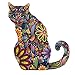 Cat Wall Sticker Trio - Set of 3 Stickers - Repositionable Cat Wall Decals in Flower Pattern (as Shown, S)