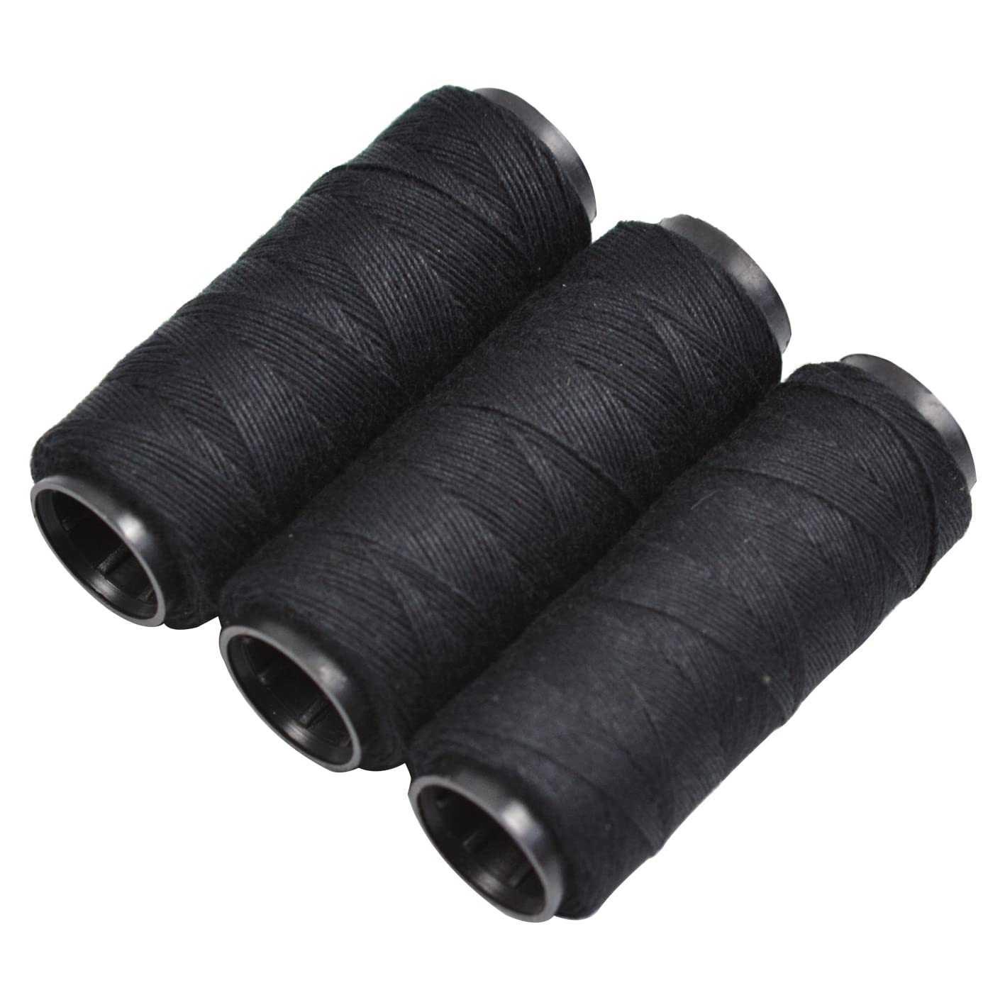 3 Rolls Sewing Threads Weaving Thread for Making Wigs Hand Sewing Hair Weft DIY (Black)