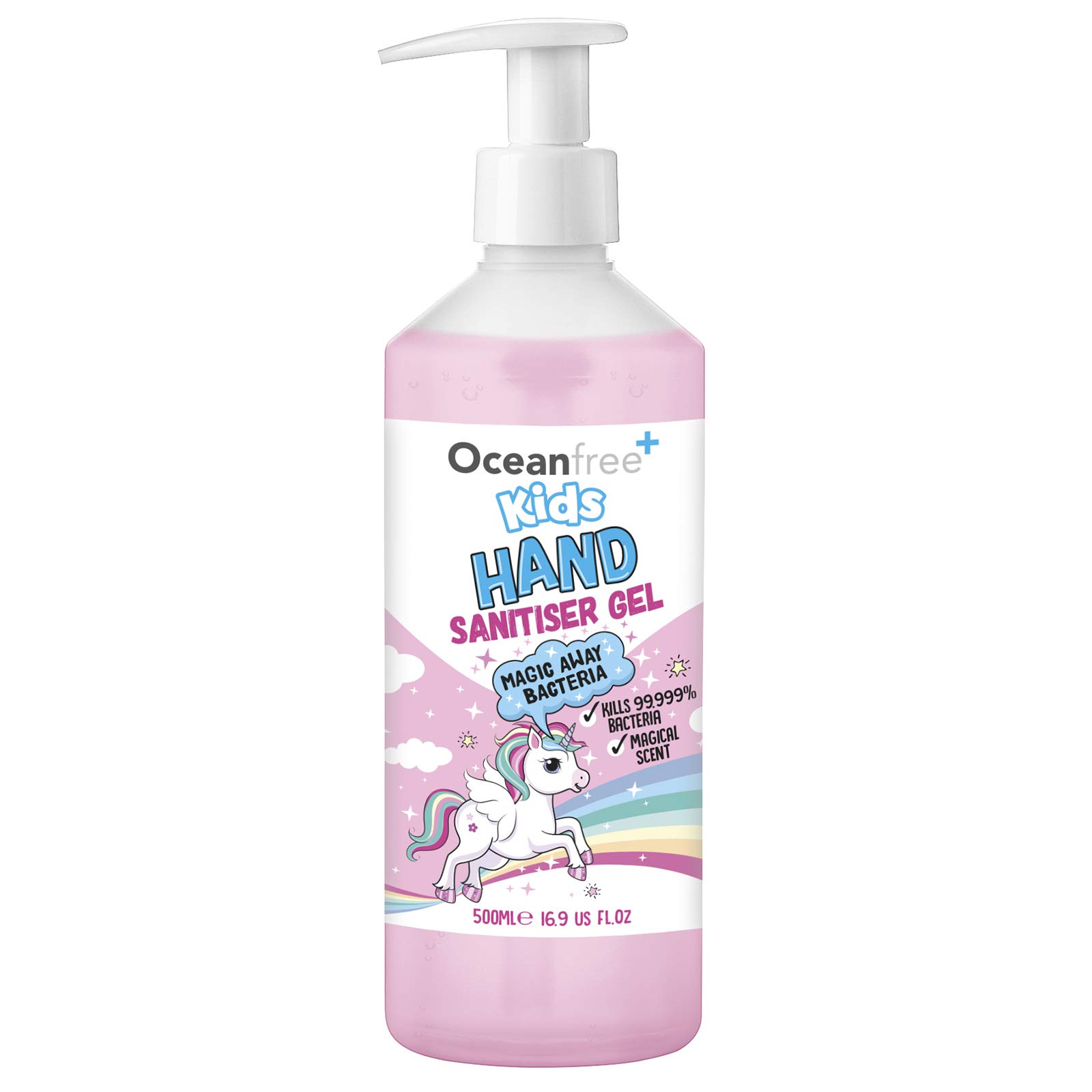 Fantasy Hand Sanitiser Gel - 500ml Pump Bottle - 70% Alcohol - Made in the UK (Single)