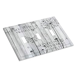 Rustic Gray Wood Barn Dandelion 3 Gang Light Switch