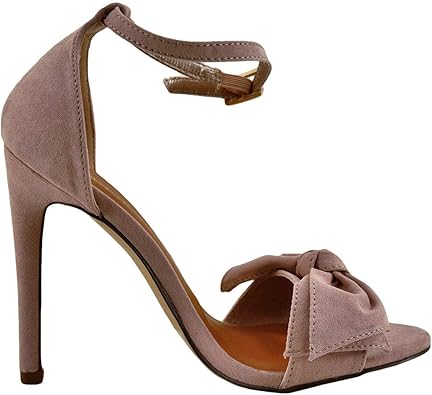 blush heels with bow