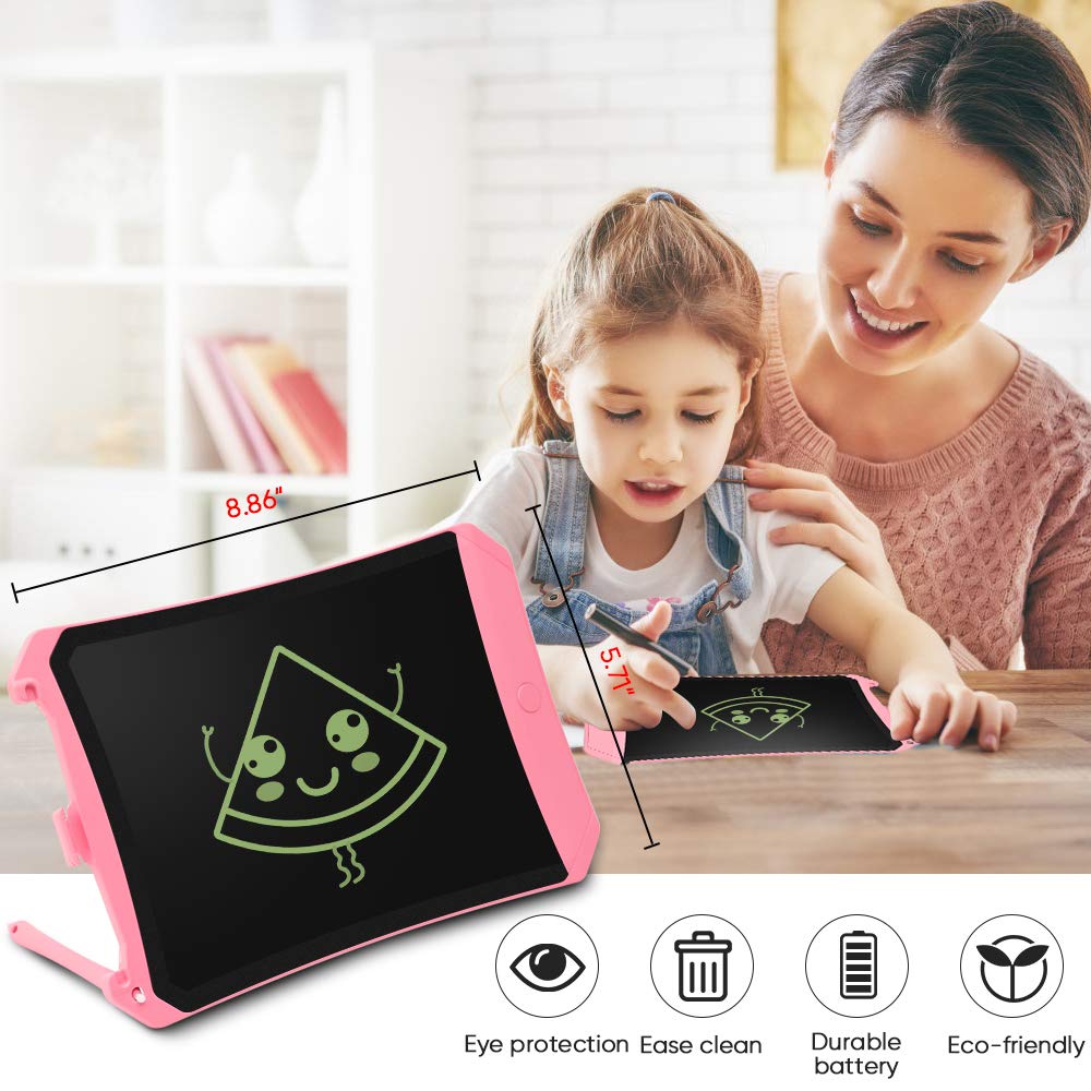 LCD Writing Tablet, 8.5 Inch Electronic Drawing Writing Board for Kids & Adults, Handwriting Paper Doodle Pad for School Office Fridge or Family Memo Electronic Graphic Drawing Tablet (Pink)