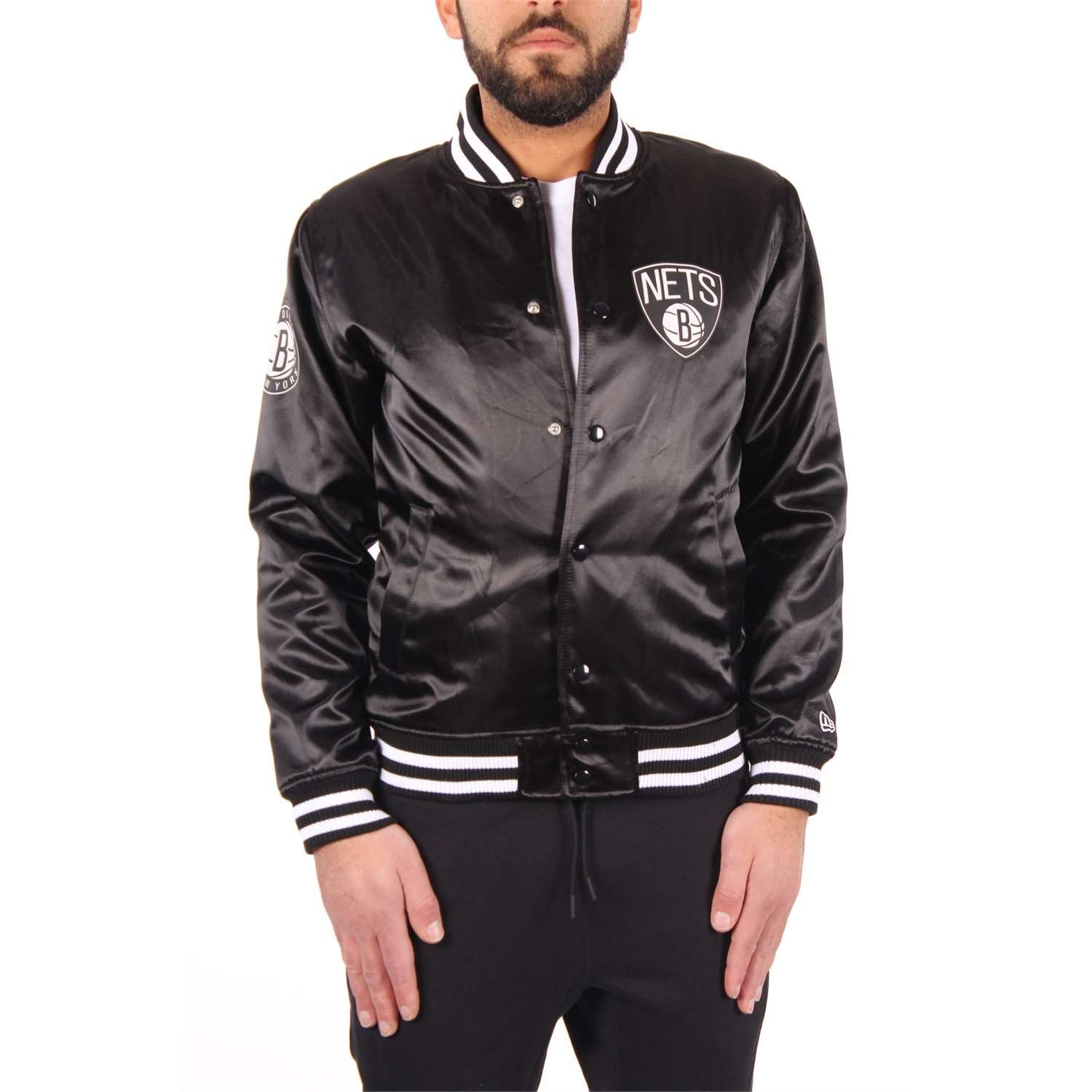 New Era Brooklyn Nets NBA Tip Off Sateen Bomber College Jacket Jacke