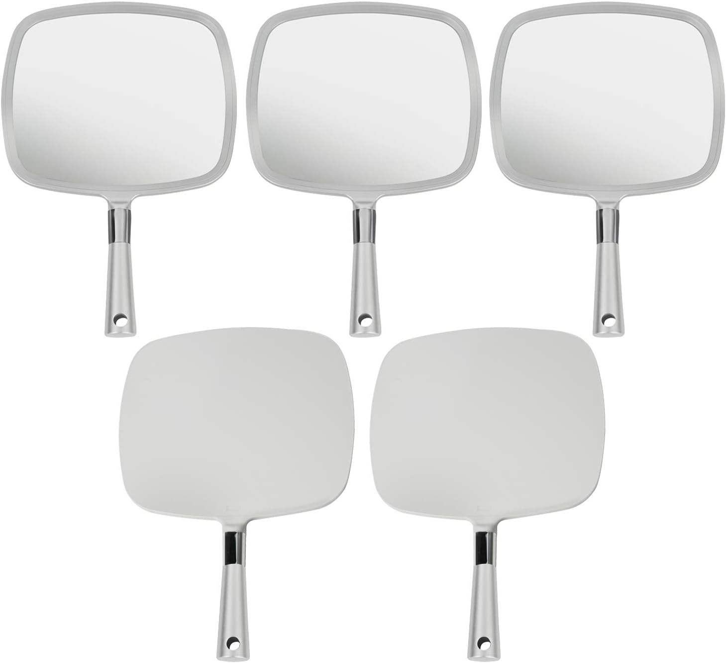 MIRRORVANA Large Pack of 5 Hand Held Mirror Set for Barbers & Salon, Perfect for Home Travel