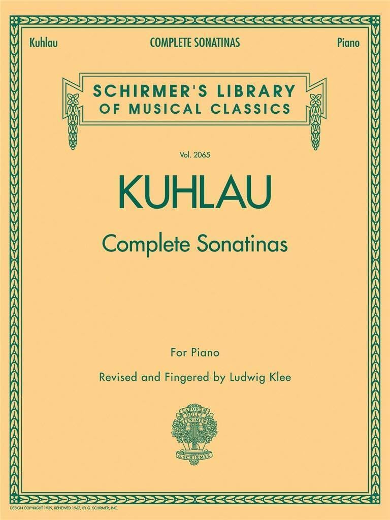 Friedrich Kuhlau Complete Sonatinas For Piano Pf: Schirmer Library of Classics Volume 2065 (Schirmer's Library of Musical Classics)