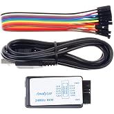 Comidox USB Logic Analyzer 24MHz 8 Channel Debug Tool for Arduino ARM FPGA | Portable Logic Reader,Monitor Multiple Signals UART SPI I2C,Automatic Protocol Decoding,DIY Electronics Robotics Power System