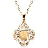 14K Gold Plated 5A Cubic Zirconia Initial Necklace for Women – Dainty Personalized A-Z Letter Pendant, Adjustable 18"+2" Chain, Gold Initial Jewelry Gift