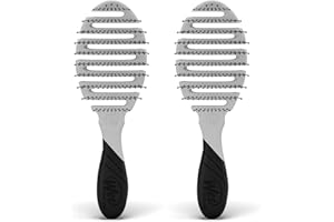 LolaVie x Wet Brush Custom Pro Flex Dry, White - 2 Pack - Detangle & Brush Wet or Dry Hair - Open-Vented Design, Heat-Resistant Bristles, EasyGrip Design - Cuts Drying Time