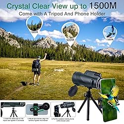 80X100 Monocular Telescope, Monoculars for Adults