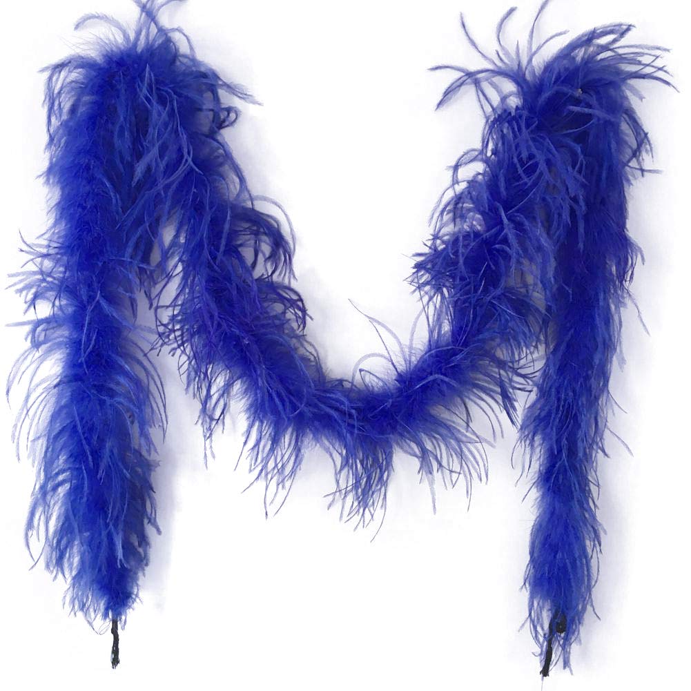 Sowder 72inch Length 1ply Ostrich Feather Boa for Wedding/party Decoration, Feather Scraf(royal blue)