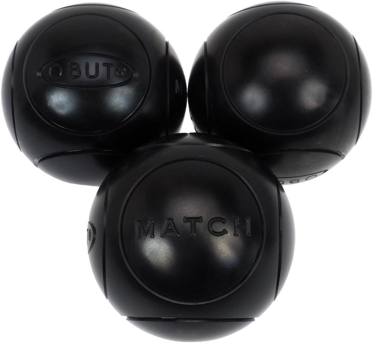 Obut – Match semi-Soft 76 mm Petanque Balls – Black