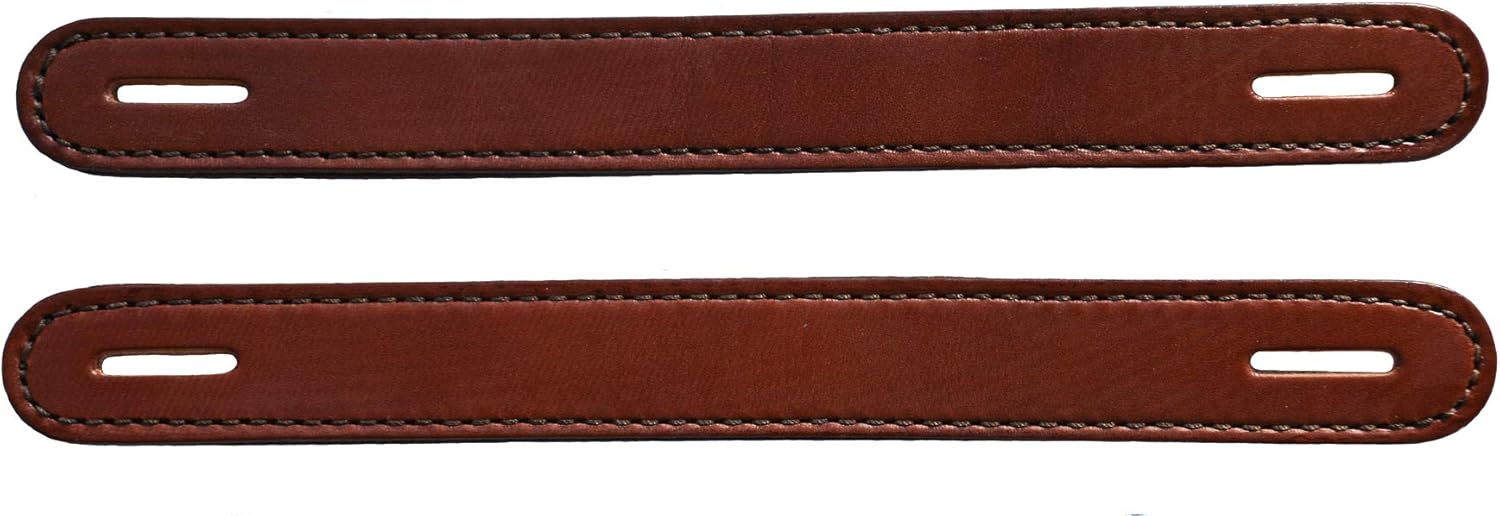 Extra Long Brown Leather Double & Stitched Slotted Steamer Trunk