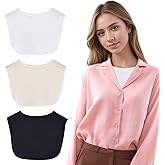 3 PCS of Cleavage Cover up for Low Neckline, Faux Collar Women, Detachable Modesty Panel Cleavage Cover, Suitable for Women and Girls, Practical and Versatile, Free 2 Lace Styles