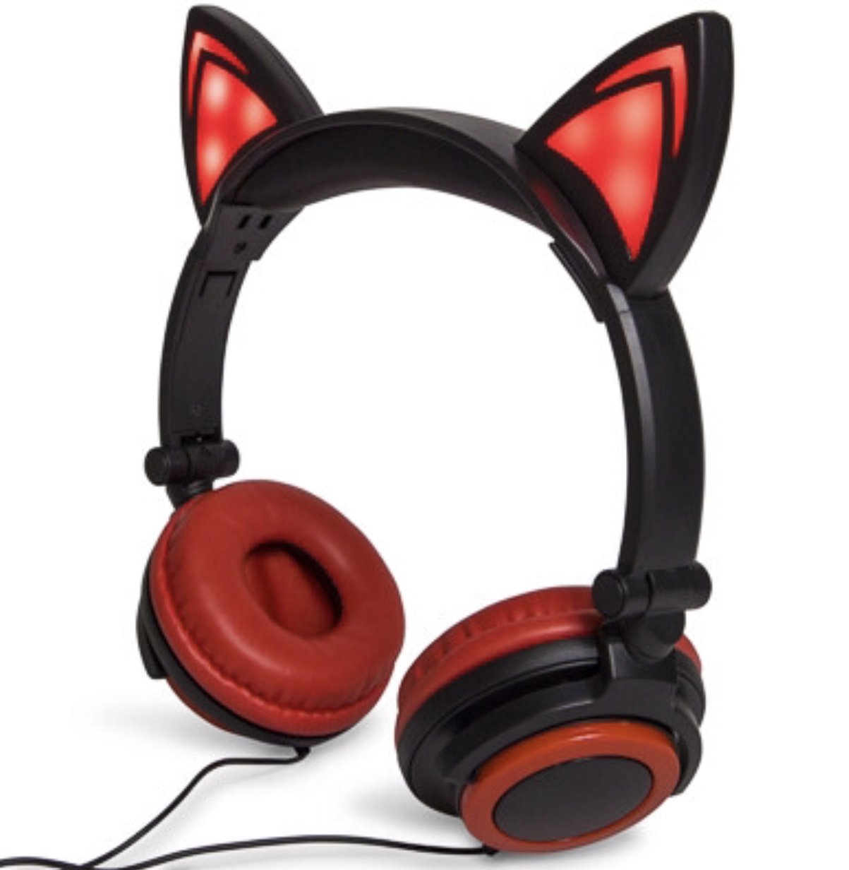 Galleon Red Cat Ear Headphones Flashing Glowing Cosplay Kids Foldable