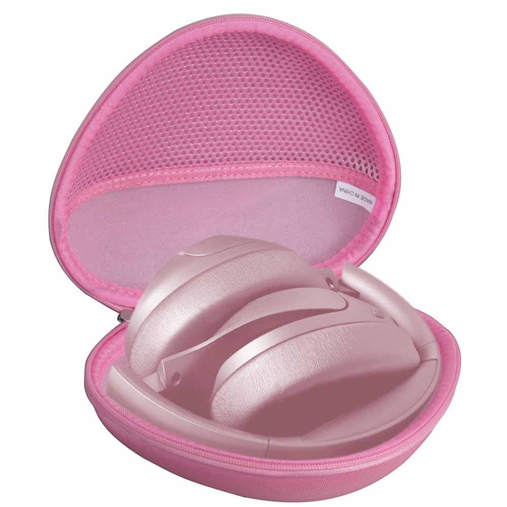 Hermitshell Hard Travel Case for TOZO HT2 Hybrid Active Noise Cancelling Wireless Headphones，Hi-Res Audio Deep Bass Foldable Lightweight Headset (Pink)