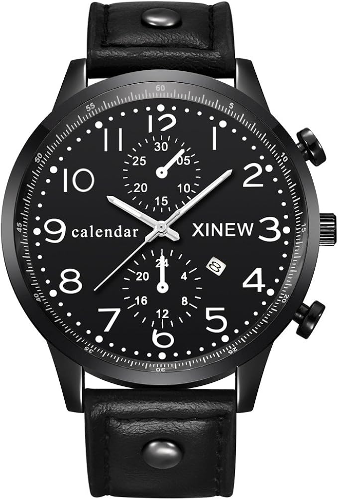 Amazon Rigmookj 黒色文字盤 腕時計 メンズ おしゃれ クォーツ 革ベルト 高級 人気 気質 カジュアルスポーツ 通勤 旅行バレンタインデー 大学生 卒業式 成人式 プレゼント 逆輸入品 メンズ腕時計 腕時計 通販