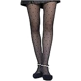 Milumia Women's Polka Dots Mesh Sheer Tights High Waisted Sexy Clubwear Rave Pantyhose