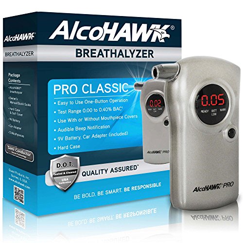 AlcoHAWK PRO Professional Edition Digital Breathalyzer Alcohol