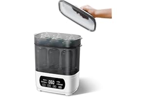 AMZBABYCHEF Baby Bottle Steamer and Dryer, Electric Steam Baby Bottle Dryer, Bottle Steamer for Baby Bottles & Pacifiers, Breast Pump Parts and Other Newborn Essentials