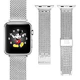 Apple Watch Band, Oittm [Milanaise] Stainless Steel Band Mesh Metal Replacement Strap with Adapter Wrist Watchband Classic Apple iWatch Strap with Metal Clasp for Apple Watch Sport & Edition (Milanaise 42mm)