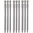 Eyech 3 Sets 3pc Long Magnetic Square Head Screwdriver Bits 1/4 Hex Shank Square Head Driver Bits -3.9 inch Length