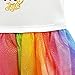 JoJo Siwa Girls' Little Peace Love Unicorns Tutu Dress with Tulle Skirt, White/Rainbow, SM-6/6x