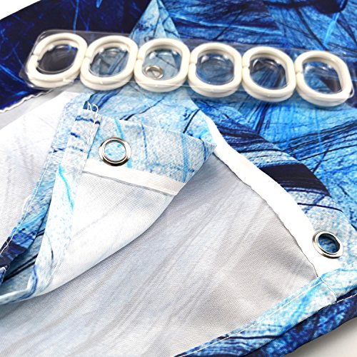 Shower Curtain abstract colour backdrop wallpaper on white background Art Print Polyester Fabric Bathroom Decor Sets with Hooks 36 x 72 Inches, Blue - Thumbnail 2