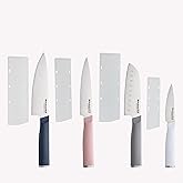 KitchenAid Chef Set with Custom-Fit Covers, Sharp Kitchen Knife, High-Carbon Japanese Stainless Steel Blade, 4 Piece, Multico