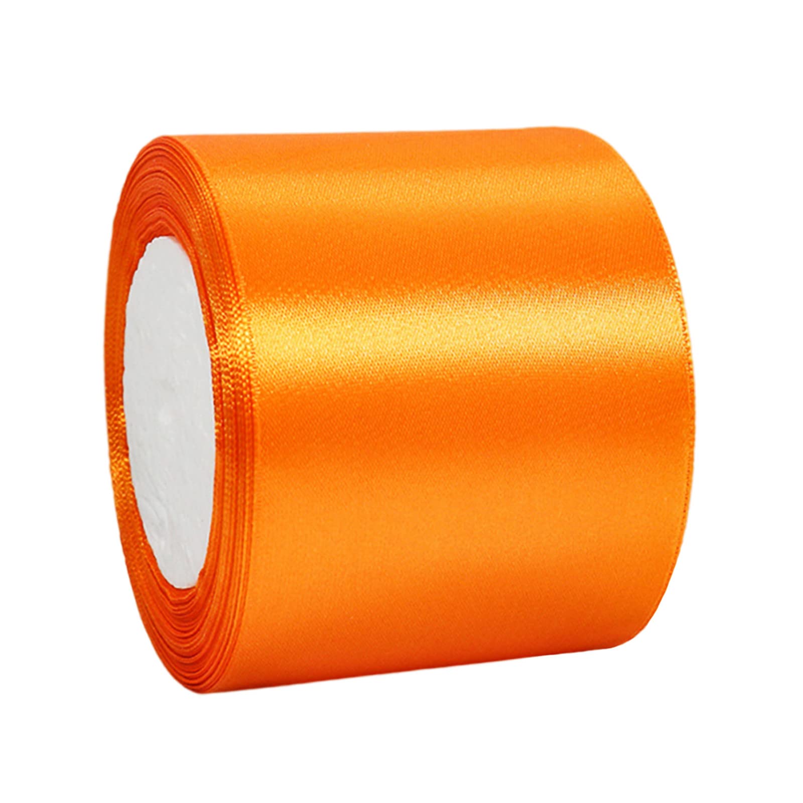 75mm Wide Thick Orange Ribbon for Gift Wrapping,22m 3Inch Large Fabric Satin Ribbon Orange Bow for Gift Wrapping,Ribbons for Crafting,Hair,Bouquets,Wedding Car,Presents,Cake,Christmas Decorations