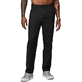 AVICHIC Men's Linen Pants Casual Breathable Linen Dress Pants Summer Beach Work Trousers 32'' Black 32W x 32L