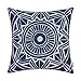 CaliTime Canvas Throw Pillow Cover Case for Couch Sofa Home Decoration Modern Compass Geometric 20 X 20 Inches Navy Blue
