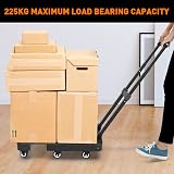 Ronlap Folding Hand Truck 6 Wheels 225KG Capacity Telescoping Handle view 5