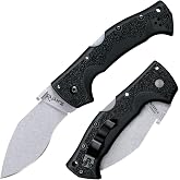 COLD STEEL Rajah Series Japanese AUS10A Razor-Sharp Blade Griv-Ex Handle Tactical Folding Knife with Tri-Ad Lock, Ambidextrous Pocket/Belt Clip