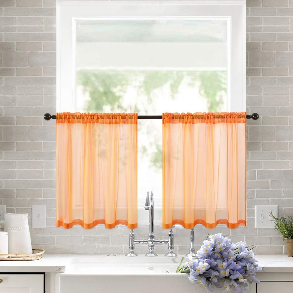 Best orange kitchen curtains valance