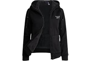 Reebok Womens Fleece Jacket - Warm Lightweight Faux Fur Sherpa Lined Zip Up Hoodie - Soft Hooded Winter Jackets for Women