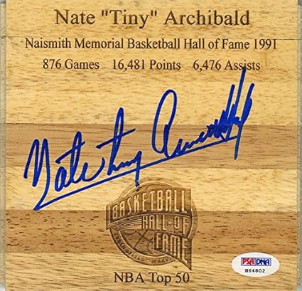 Nate Tiny Archibald Signed Floorboard Boston Celtics Rare