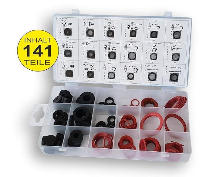 141 tlg Sortiment DKB Sanitär-Dichtungen Dichtring-Set Dichtungsringe Gummi-Dichtung