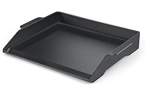 FLAMEDUTY Universal Cast Iron Griddle 17" X 13",Stove Top Griddle for Gas Grills,Fire Pits,And Ovens,Nonstick Coating Teppanyaki Grill Pan for Stove Top With Extra High Sidewalls for Outdoor Cooking