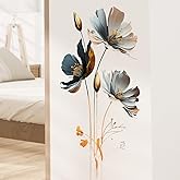 CNUSER 3D Wall Stickers DIY Flower Wall Decal Removable Waterproof Wall Art Decor for Bedroom Living Room Offices Home Decora