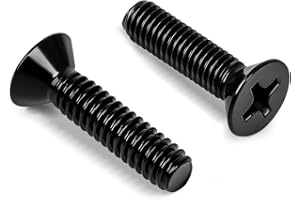 OUSCHR #8-32 x 3/4" Black Countersunk Flat Head Machine Screws, Electrical Outlet Screws, Full Thread, 304 Stainless Steel, Black Finish, 50 PCS